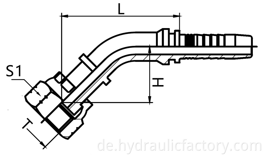 Orfs Female 45 Degree Flat Seat Fittings Drawing